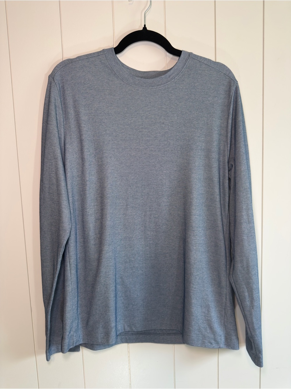 J. Crew Men's Long-Sleeve Crewneck Tee - Heather Blue